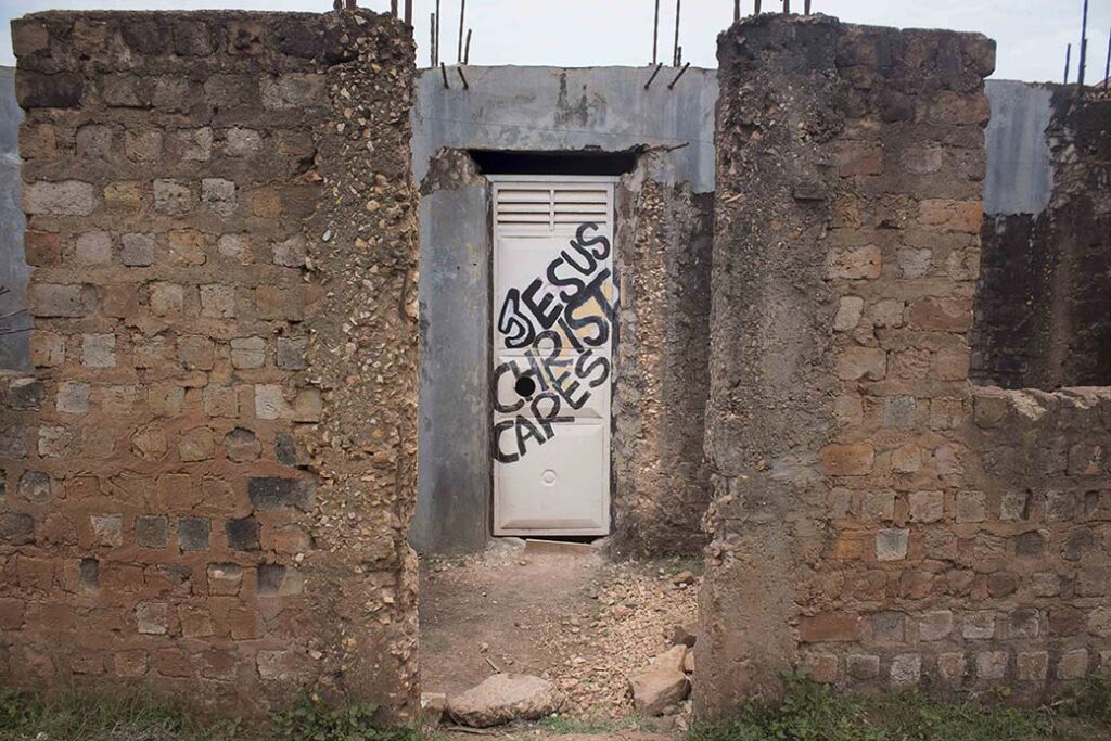 A-door-with-grafitti-in-kalerweugandaEasf-africa
