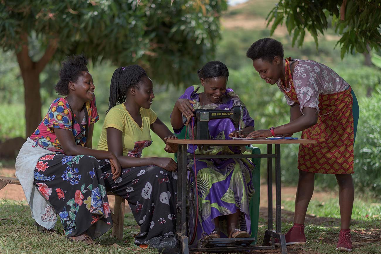 A-group-of-empowered-women-share-skill-in-rakai-uganda-on-how-to-use-a-sewing-machine